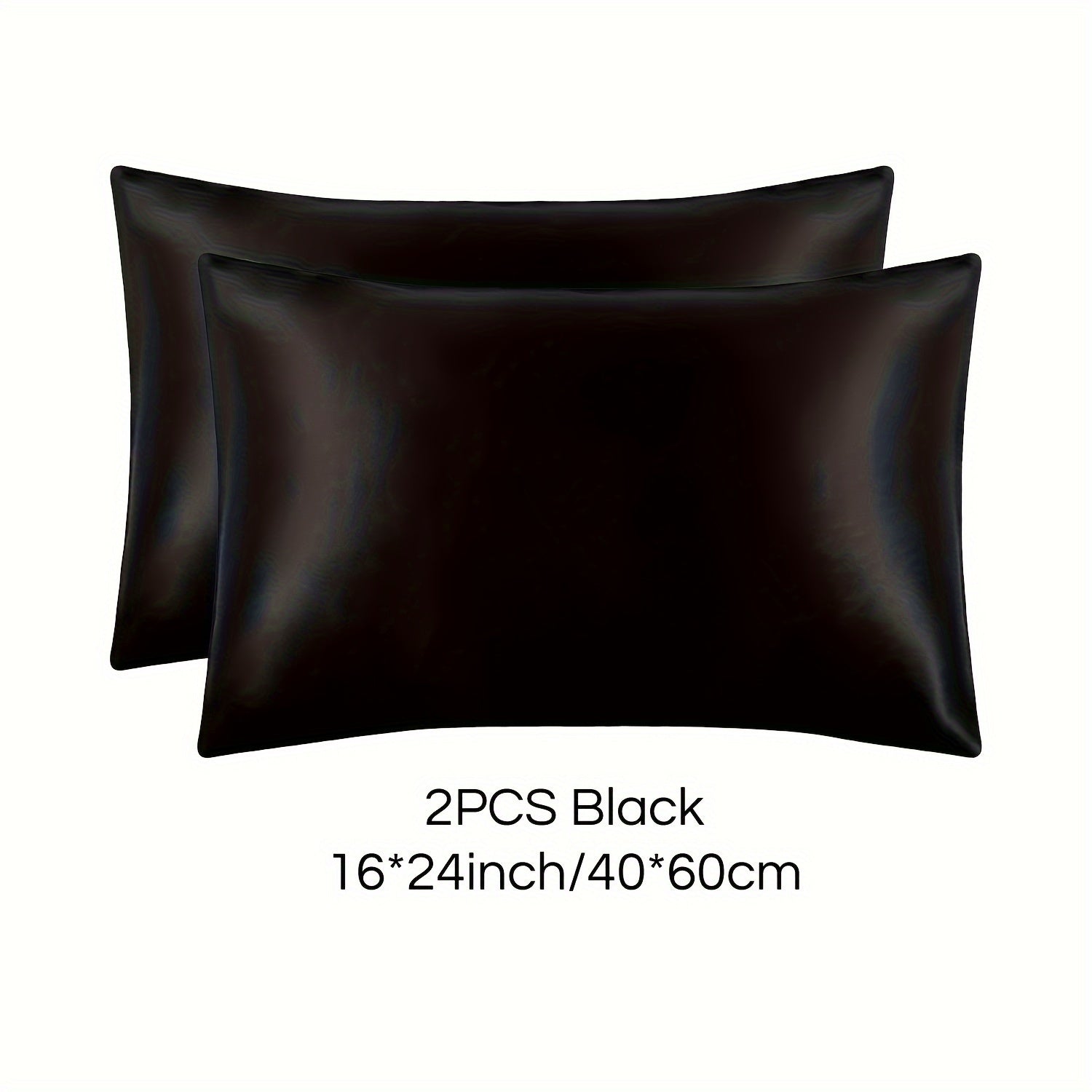 Set of 2 Mulberry Silk Pillowcases Hypoallergenic Satin Weave Solid Color Invisible Zipper Machine Washable Skin Hair Care