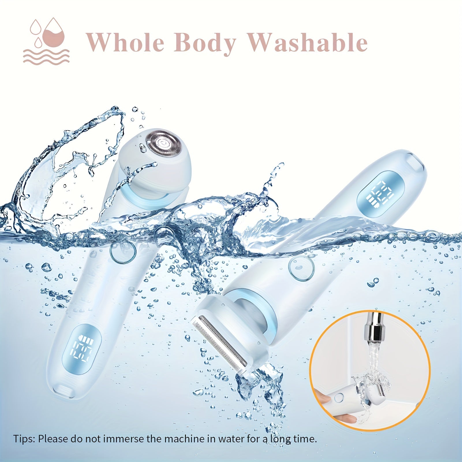 Afeitadora eléctrica y depiladora para hombres y mujeres acero inoxidable recargable lavable