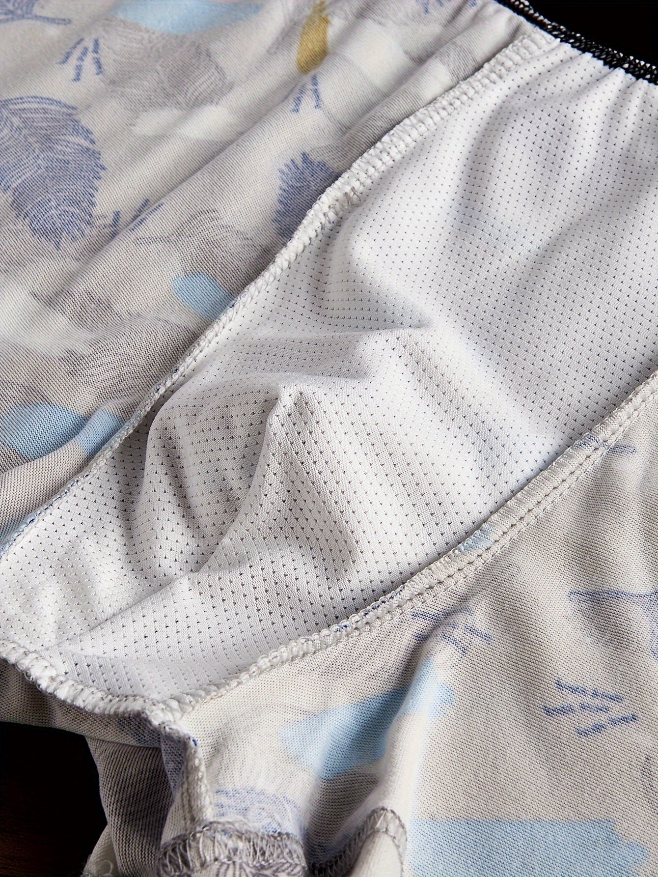 10-Piece Men's Printed Flat Angle Underwear Set Breathable Polyester Spandex