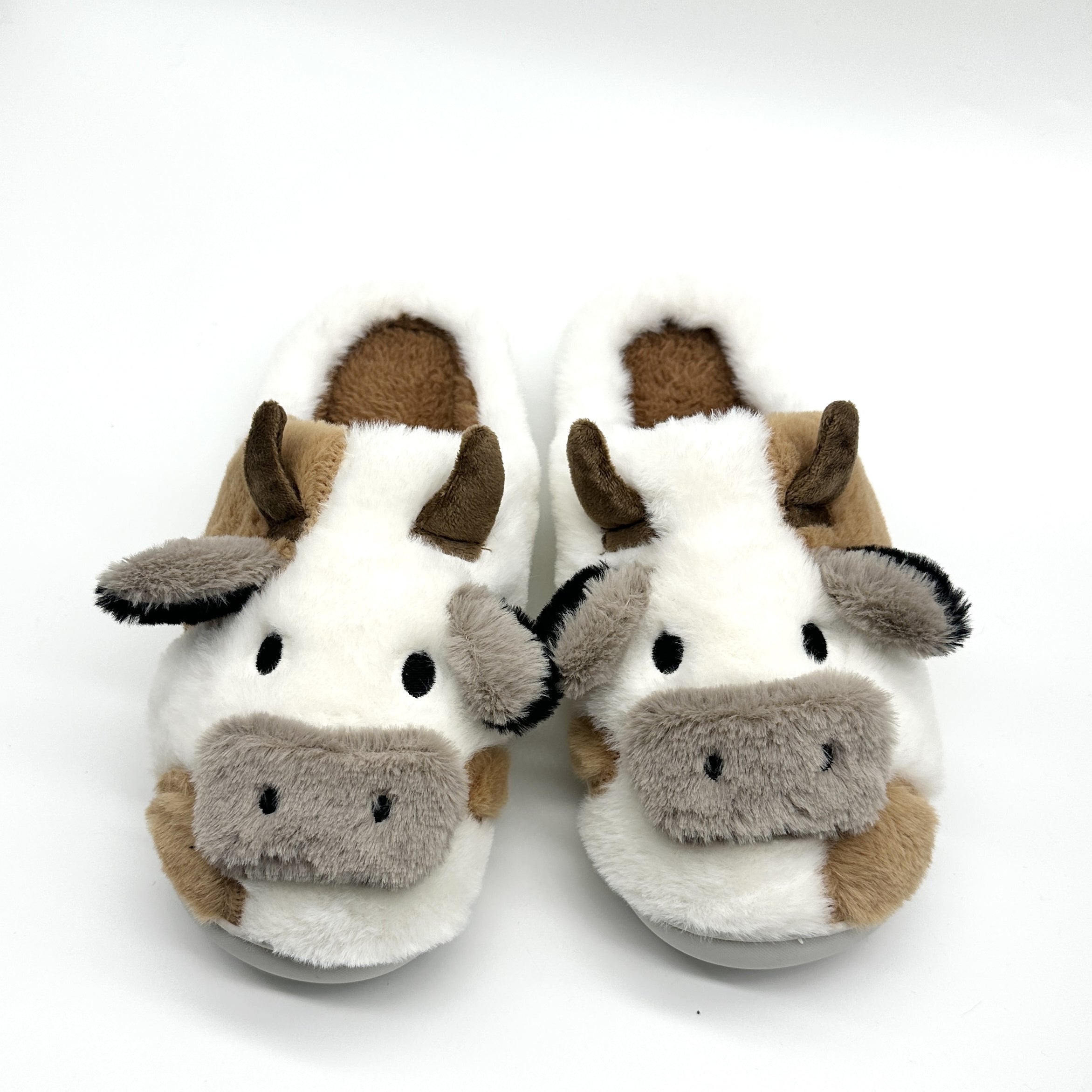 Women's Kawaii Cow Shaped Plush Cozy Non-Slip House Slippers