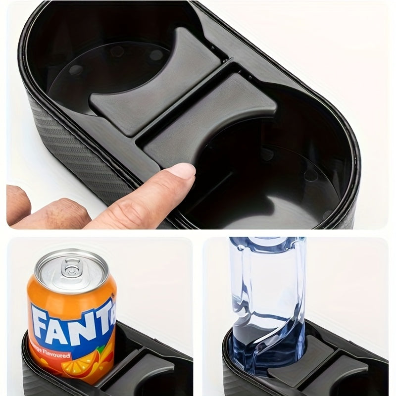 Car Interior Beverage Rack with Phone Holder Black Durable Plastic