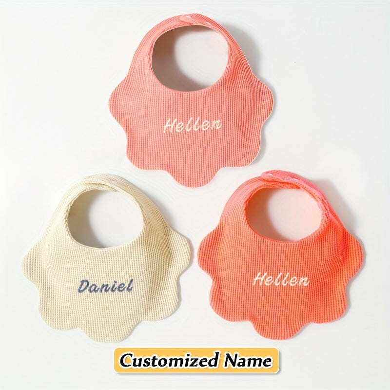 3 Pack Baby Bibs Cotton Soft Breathable Adjustable Snaps Gift