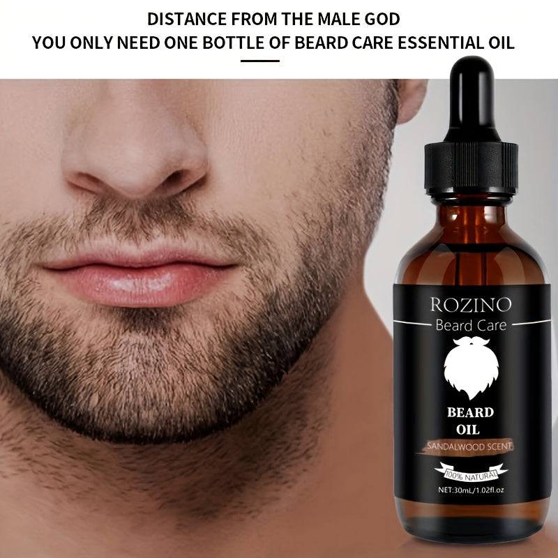 Sandalwood Beard Oil with Glycerin for Moisturizing and Softening Facial Hair