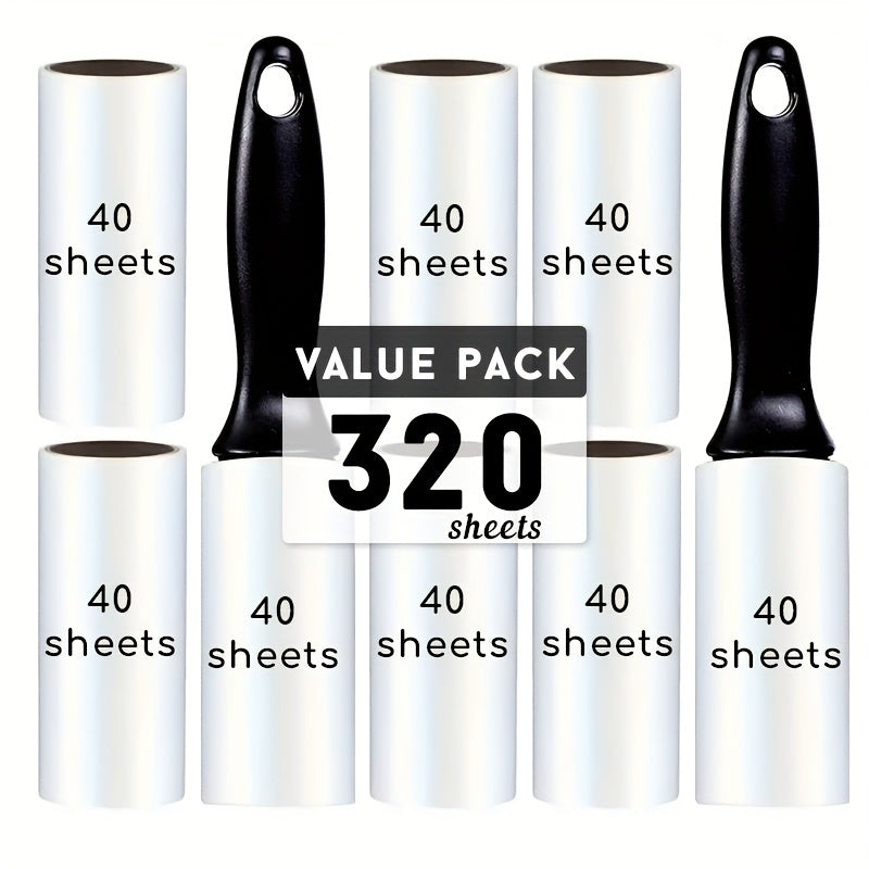 Pet Hair Remover Lint Roller with 320 Sheets Refillable Sticky Sheets for Clothes Furniture Carpet