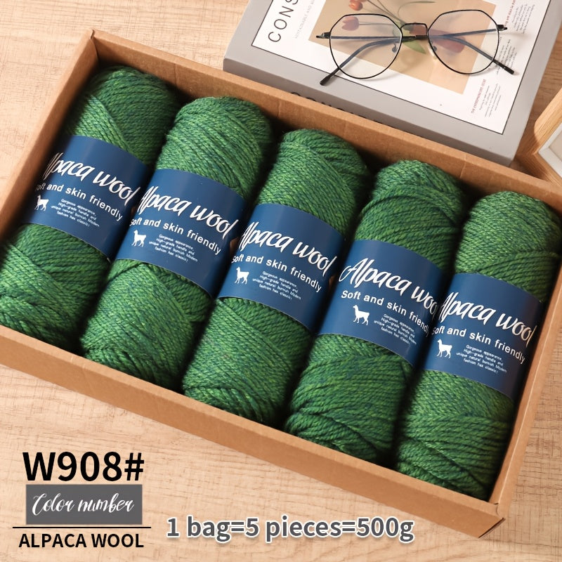 Multicolor Alpaca Wool Yarn Bundle 95 Percent Alpaca 5 Percent Polyester 100g Balls for Knitting Crocheting Winter Crafts