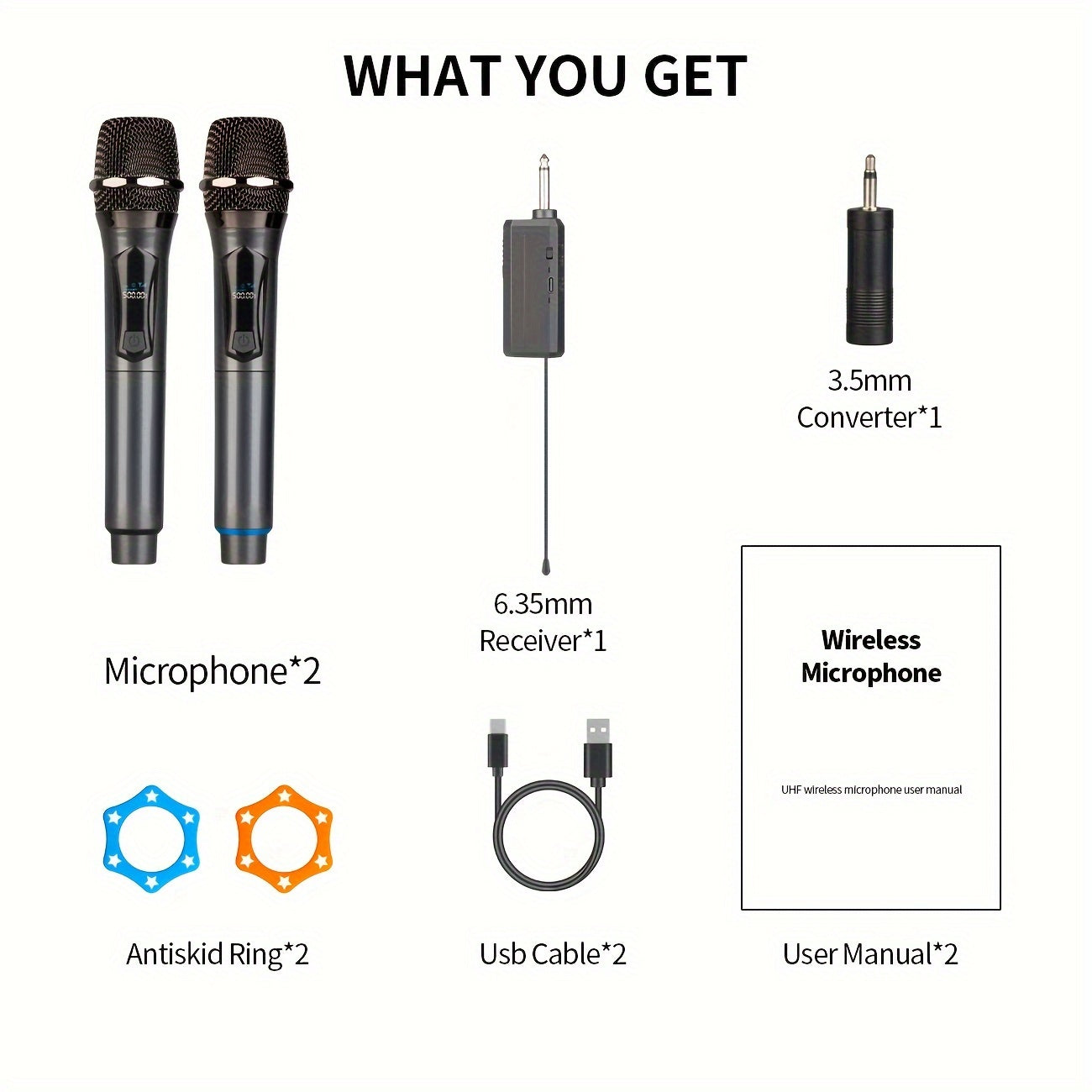 Bomaite simsiz mikrofon, tadbirlar uchun qayta zaryadlanadigan qabul qilgichi bilan qo'lga olinadigan dinamik tizim