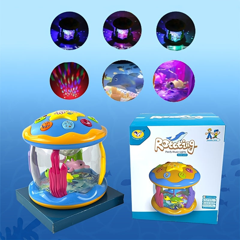 Kids Drum Set with Lights and Sounds Ocean Theme Educational Toy for Early Learning
