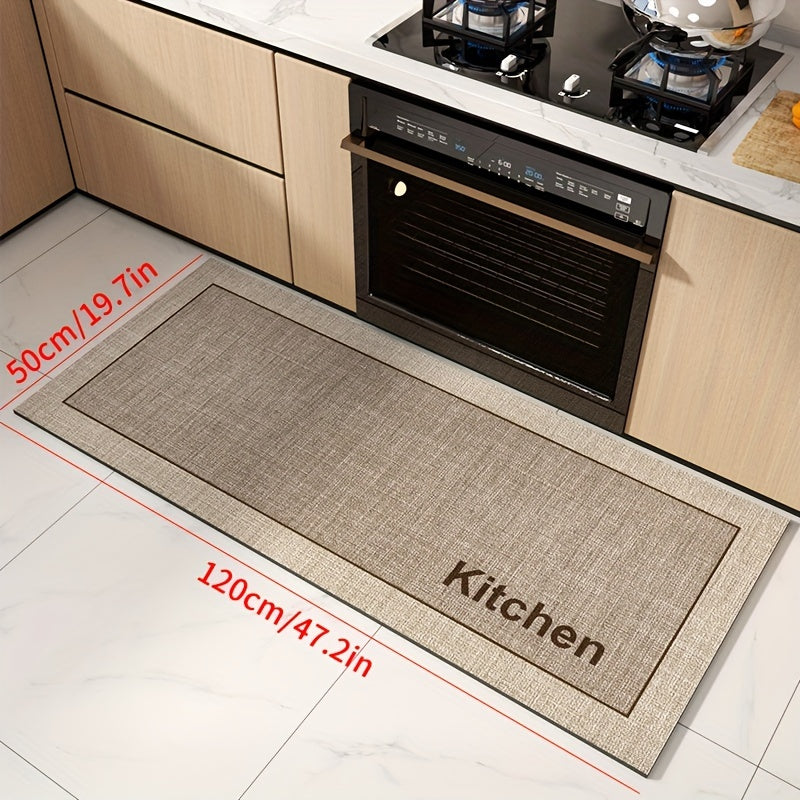 Kitchen Rug Faux Leather Water-Resistant Non-Slip Washable Floor Mat Durable Oil-Proof Runner