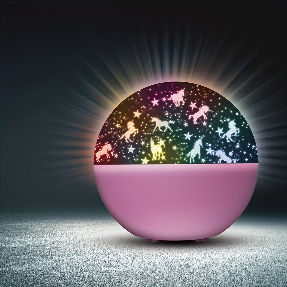Unicorn Light Projector - Rang o'zgartiruvchi effektlari bilan batareyada ishlaydigan tun yorug'ligi; Rojdestvo, Halloween va Thanksgiving uchun mukammal sovg'a