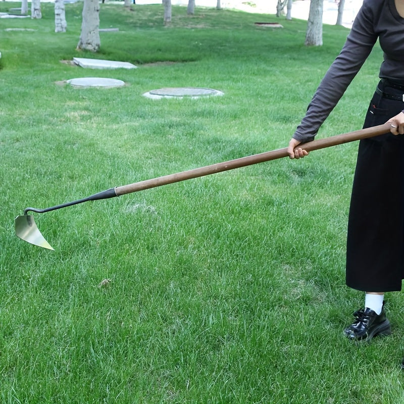 Azada de jardín de acero al manganeso duradero para aflojar la tierra, hacer zanjas y fertilizar, 1 paquete