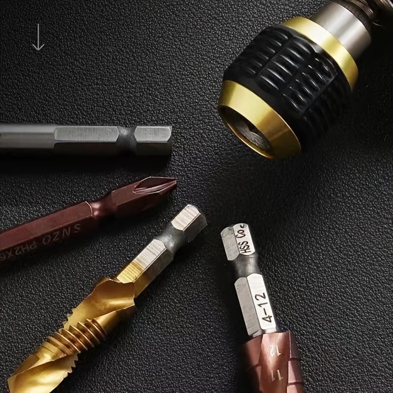 1pc 60mm Quick-Change Drill Chuck Adapter Carbon Steel 1/4" Hex for Impact Drivers