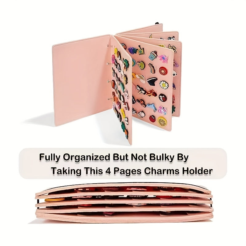 Pink Felt Jewelry Organizer for Earrings and Necklaces with Detachable Ring