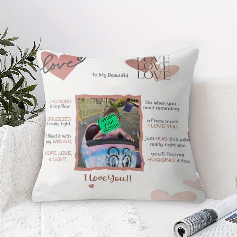 Personalized Soft Plush Pillowcase 45.72x45.72 cm with Granddaughter Image for Nana Grandpa