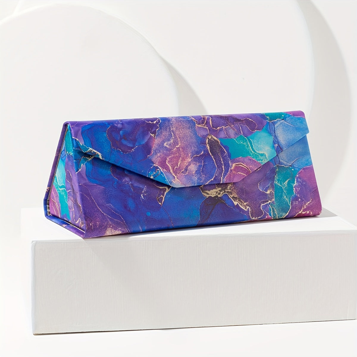 Estuche plegable para gafas de sol con estampado, protector portátil y duradero para gafas