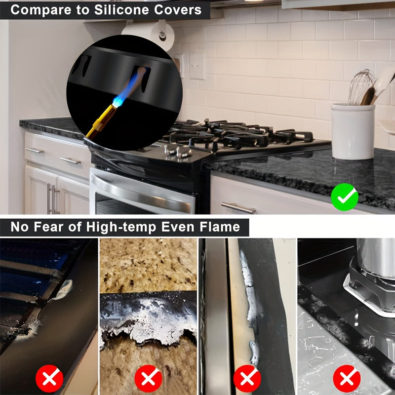 Набор из 2 накладок на зазор между духовкой и плитой из нержавеющей стали, термостойкие, легко очищаются, заполняют зазоры