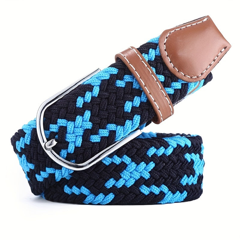 Women's Braided Elastic Belt with Woven Design for Golf and Casual Wear