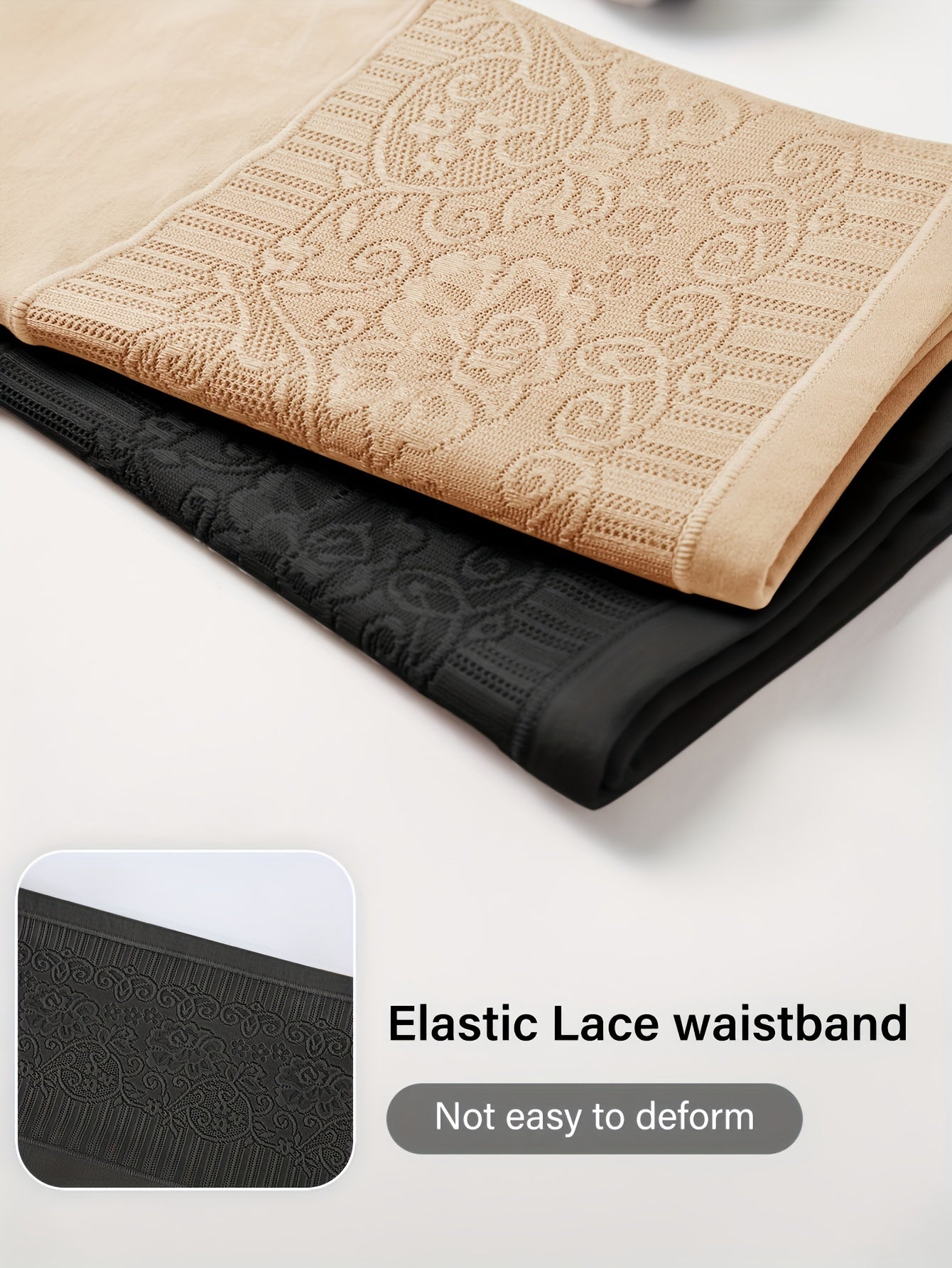 Plus Size High Waist Tummy Control Floral Panties Set 4 Pack