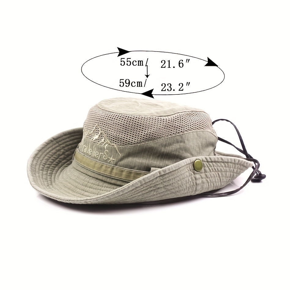 Men's Breathable Mesh Bucket Hat for Summer Hiking Fishing Beach Sun Protection