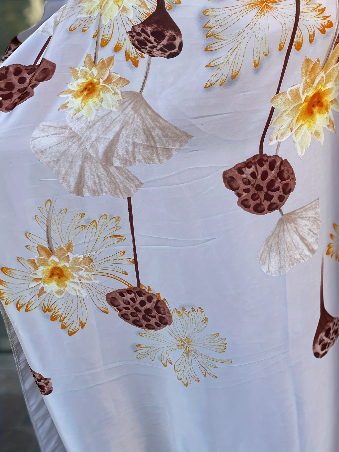 Платье для женщин больших размеров с цветочным принтом и длинным кроем, легкий полиэстер, повседневное летнее платье