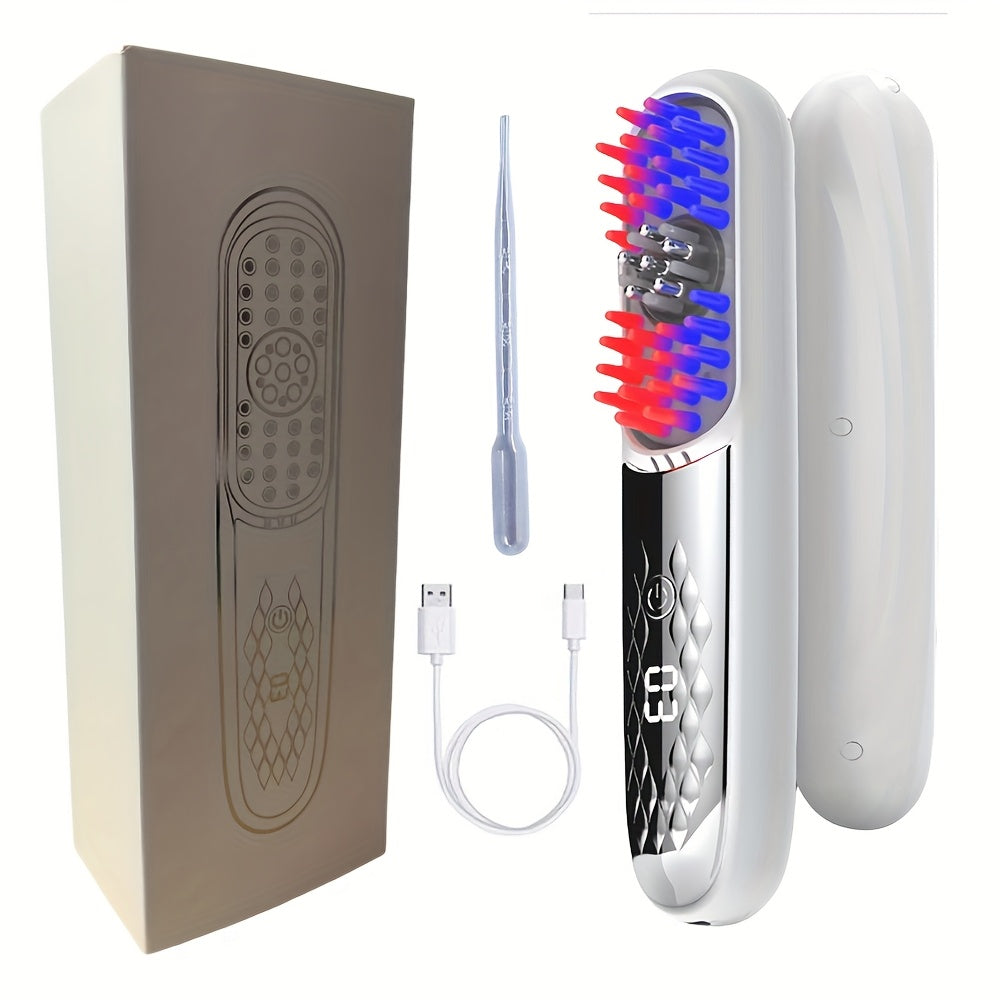 MEETCARE HF188 LED Bosh Terisini Stimulyatsiya Qiluvchi Taroq: Qayta Zaryadlanadigan 1200mAh Li-ion Batareya, USB Zaryadlash, 36V Maksimal Ishlash Voltaji, Soch O'sishi va Bosh Terisi Sog'lig'i uchun Ideal, Soch Parvarishi Qurilmasi.