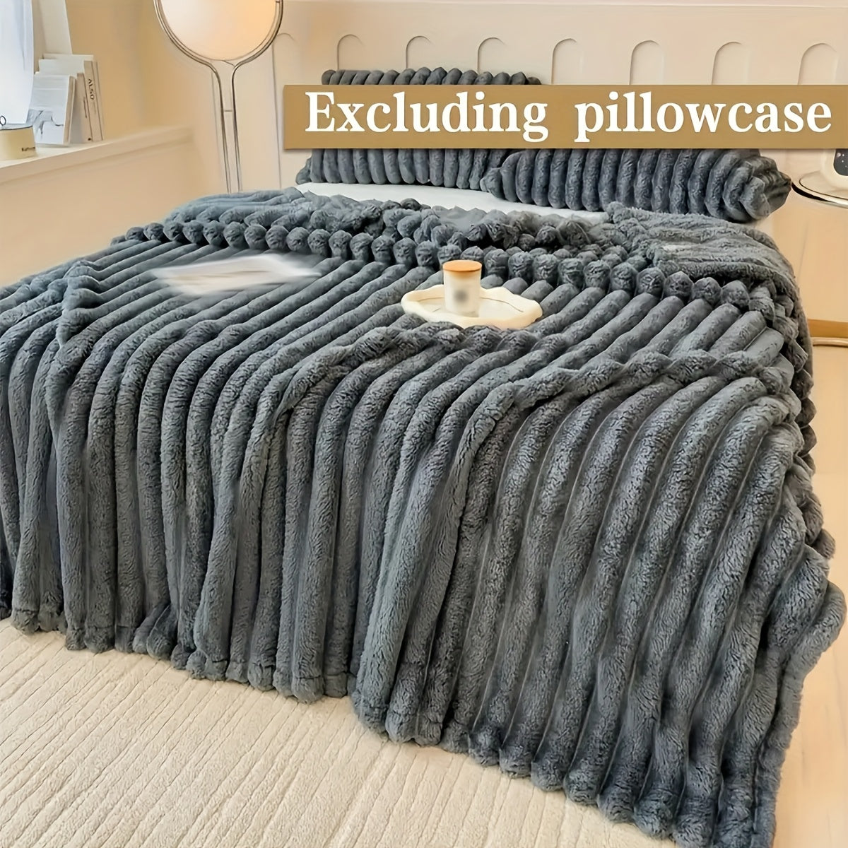 Luxury Plush Blanket Throw Soft Flannel All-Season Striped Sofa Bed Camping Travel