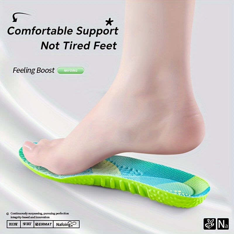 Unisex Soft Fabric Sports Insoles Breathable Shock Absorbing Cushions