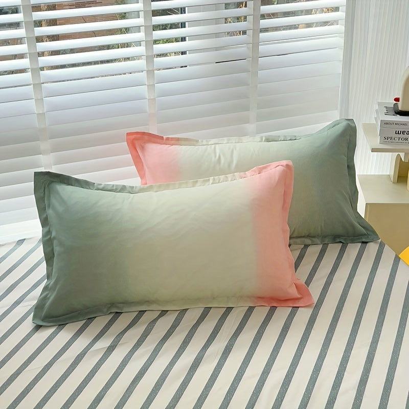 Fundas de almohada de algodón con aloe vera y cierre de sobre, patrón geométrico, lavables a máquina