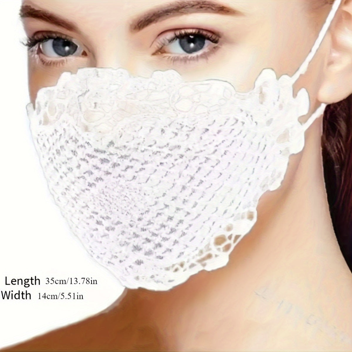 Juego de 4 pañuelos faciales de encaje transpirable para mujeres protección solar cubiertas a prueba de viento de punto