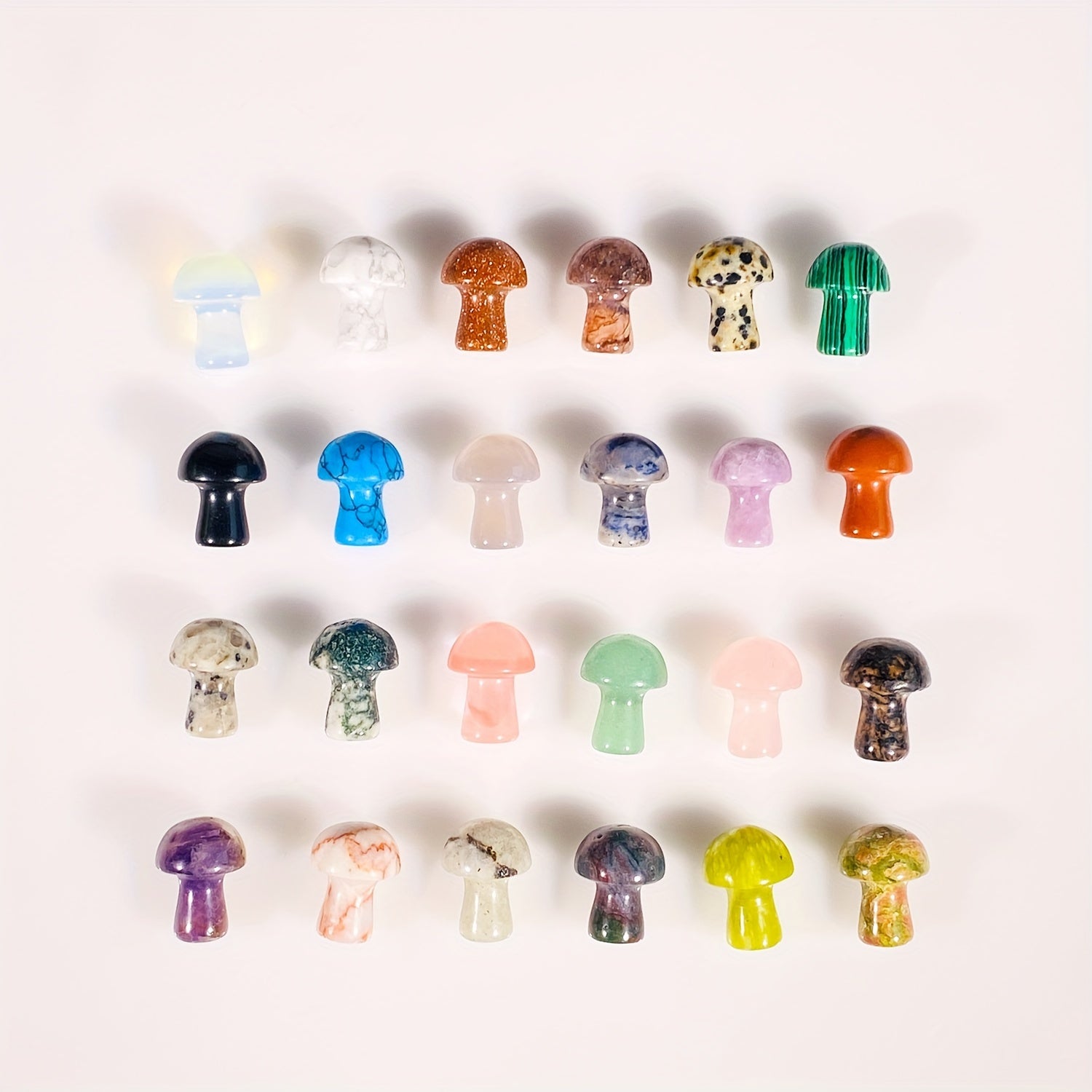 Juego de 5/10/20 mini cristales de cuarzo natural en forma de seta para decoración del hogar y regalos