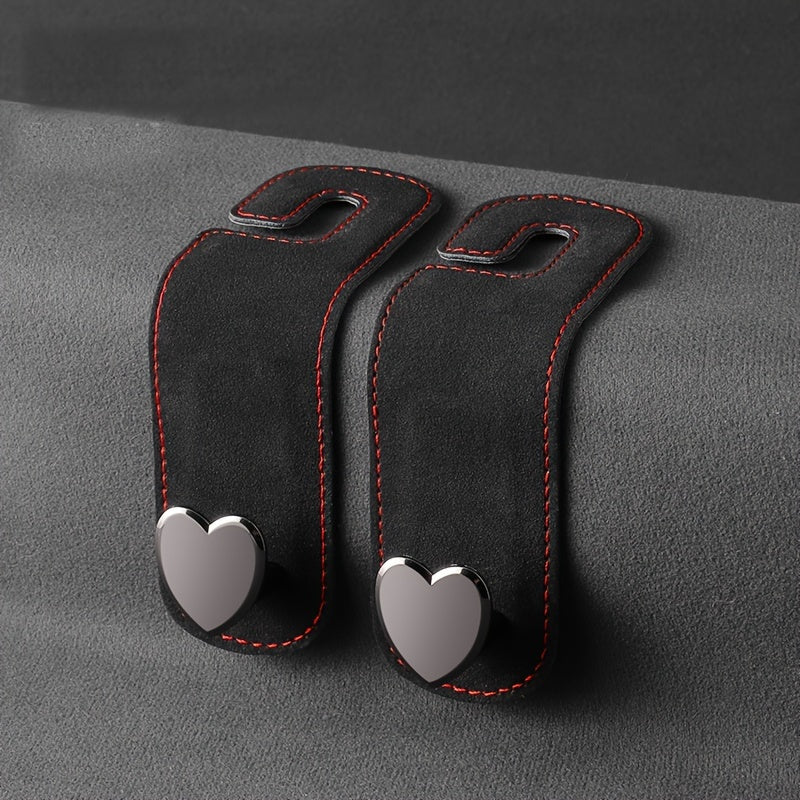 Gancho oculto en la parte trasera del asiento del coche para colgar objetos pequeños, de cuero PU, con almacenamiento en aleación de metal