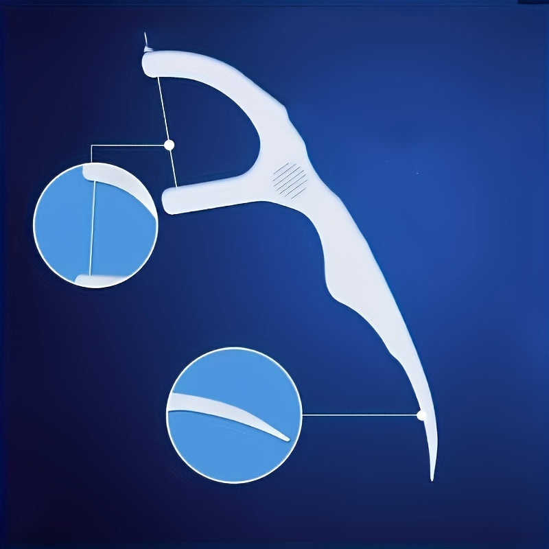 Disposable Dental Floss Sticks 50pcs Green White Portable Oral Care