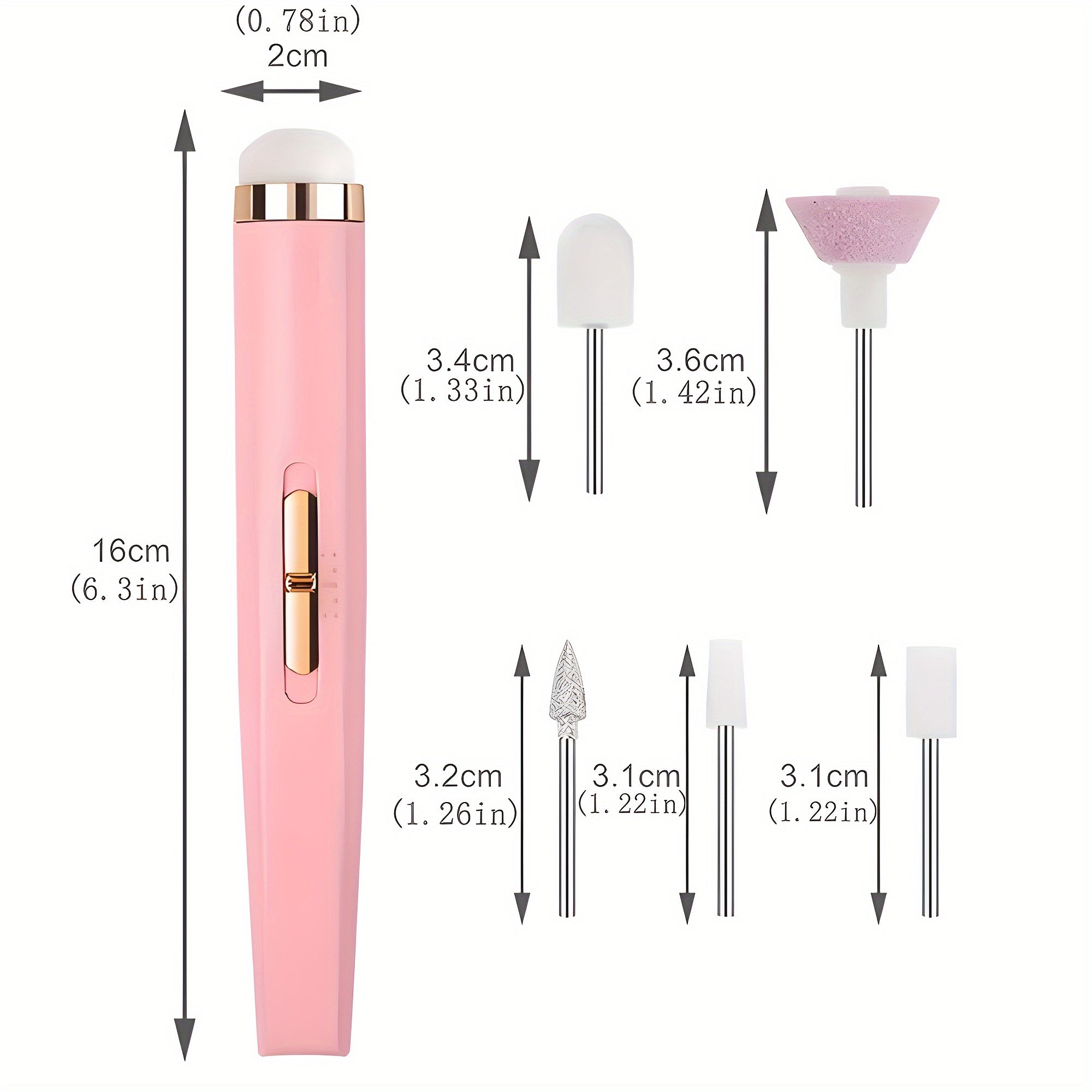 Electric Nail Drill USB Rechargeable Lithium Battery for Manicures and Pedicures