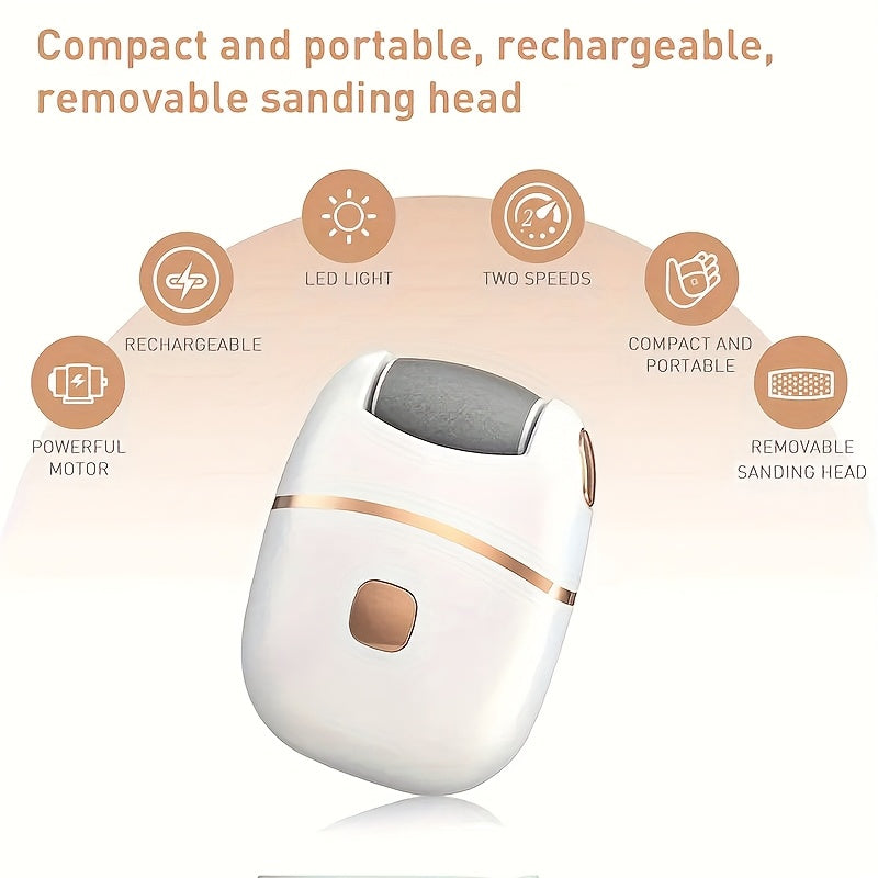 Rechargeable Electric Foot Grinder with Lithium Battery 2 Speeds Portable USB Charging Leather Polishing