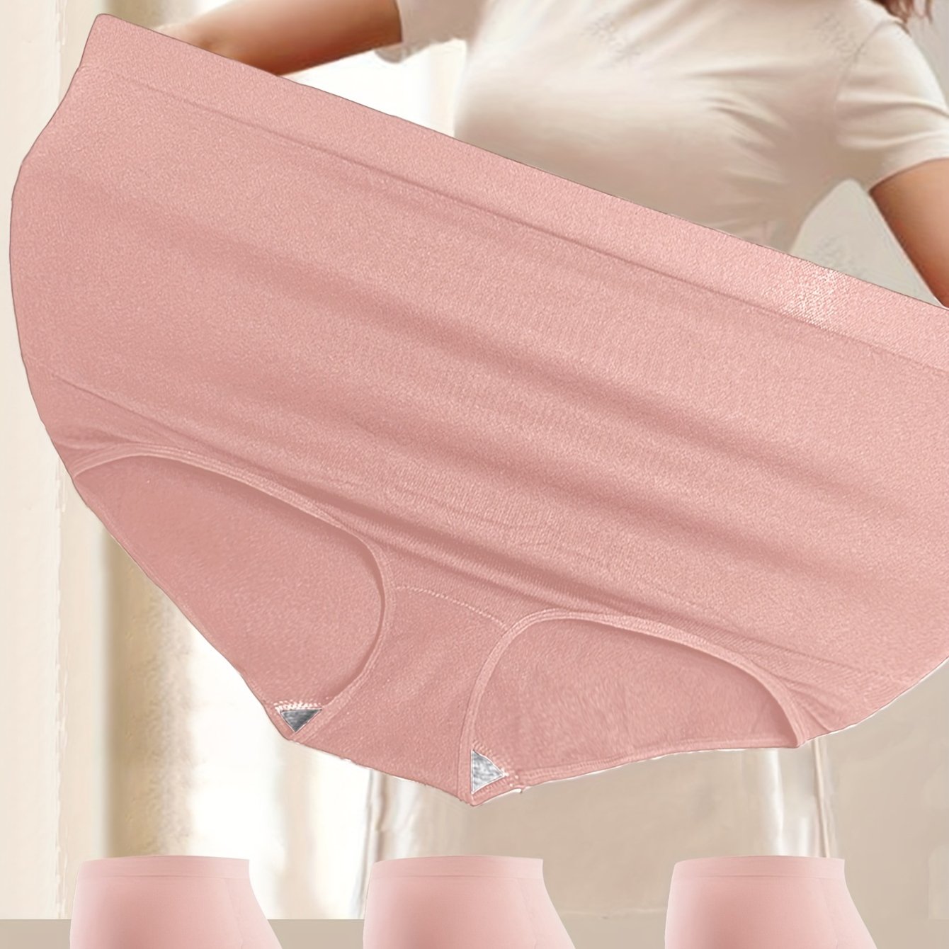 Plus Size Women's Tummy Control Seamless Yoga Panties 3 Pack