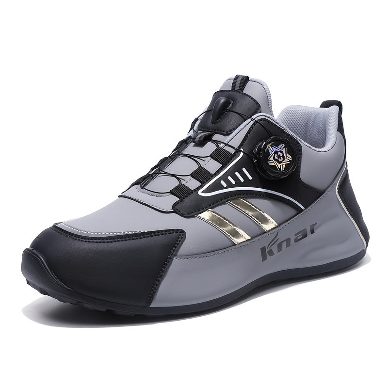 Men's Lightweight Casual Sneakers with Anti-Slip Sole and Buckle Closure
