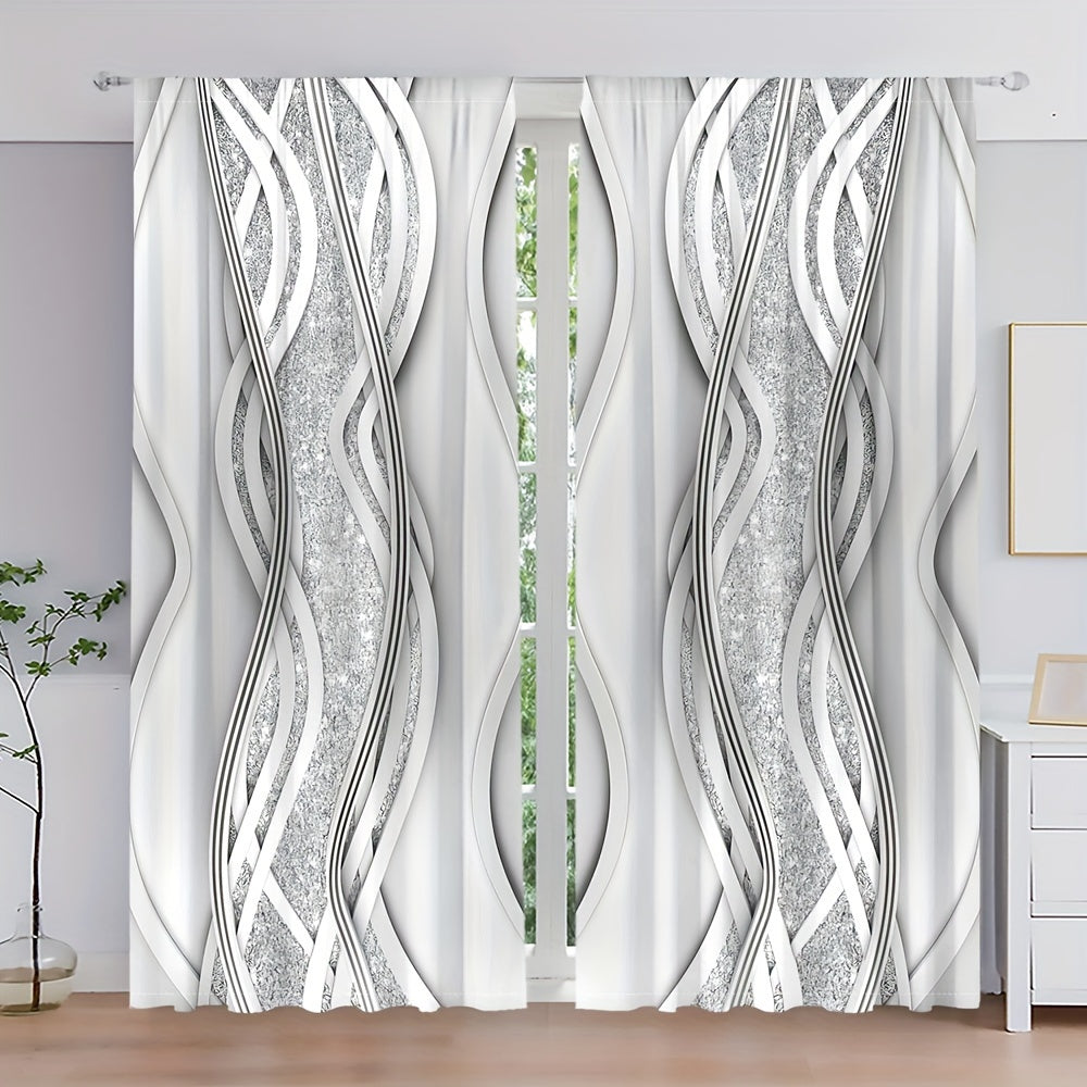 Two Rod Pocket Curtains for Bedroom and Living Room, Decorative Window Drapes