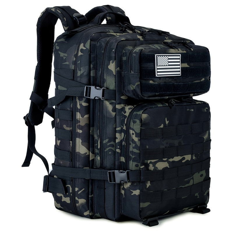 45L Tactical Backpack Water-Resistant Oxford Camo MOLLE for Hunting Camping Hiking Men Women