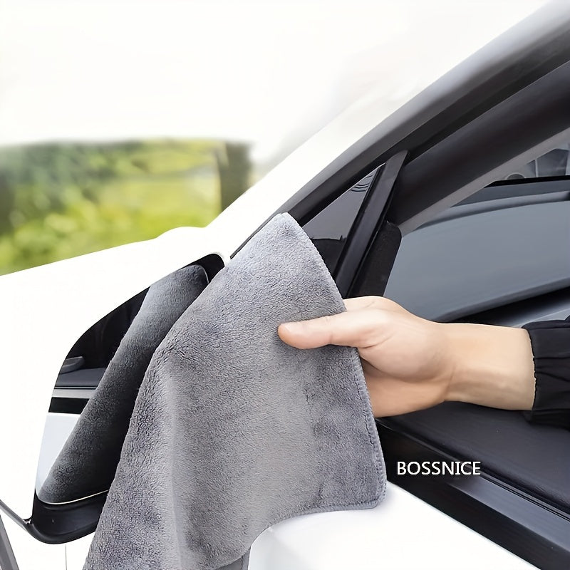 Microfiber Car Towel in 4 Sizes Grey Reusable Scratch-Free Detailing and Cleaning