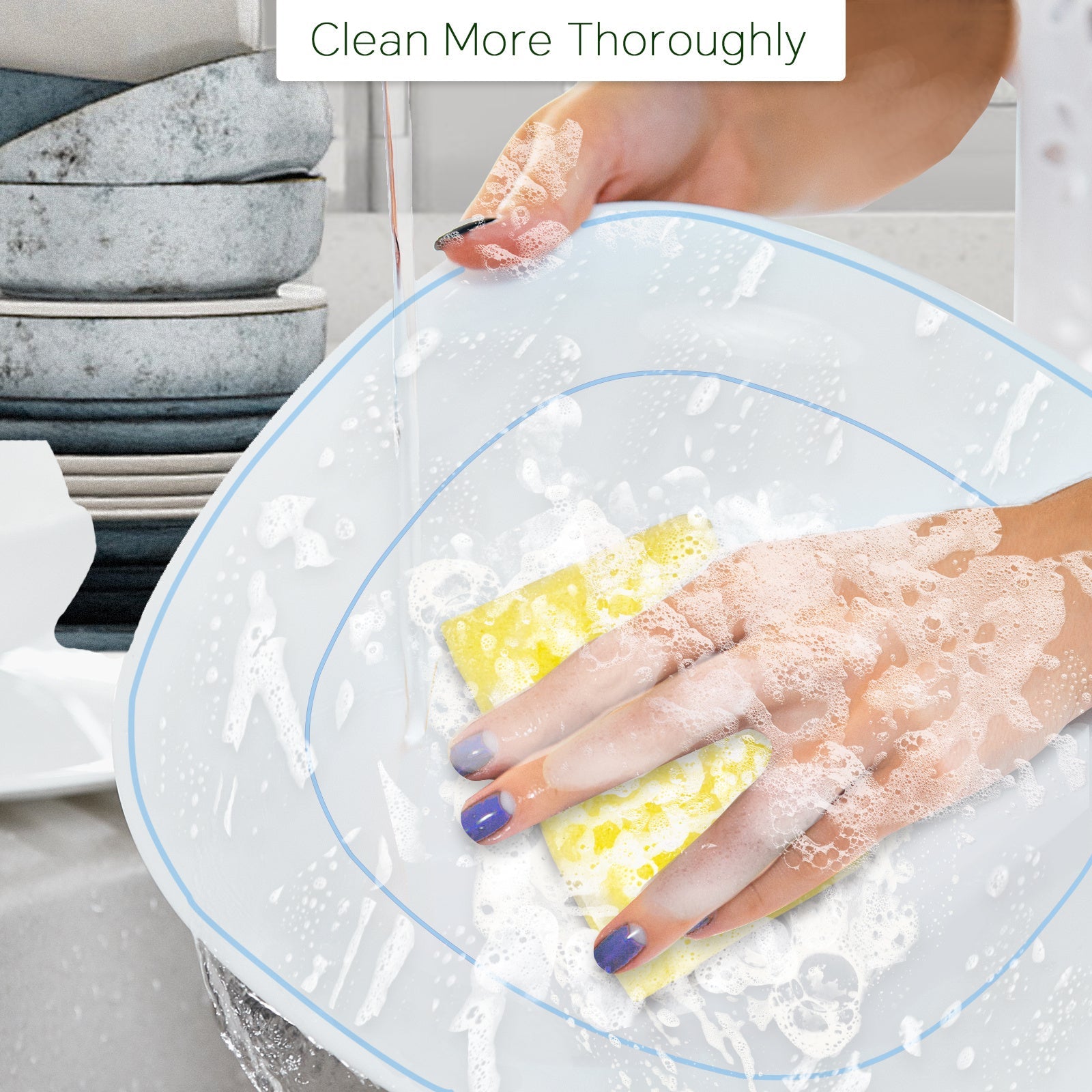 Double-Sided Cleaning Sponge Soft Absorbent and Scrubbing for Stains