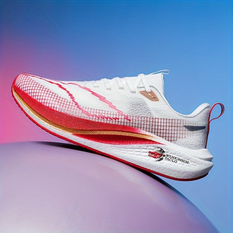 Men's Road Running Shoes Breathable Fabric Low Top Stripes Lace Lightweight Casual