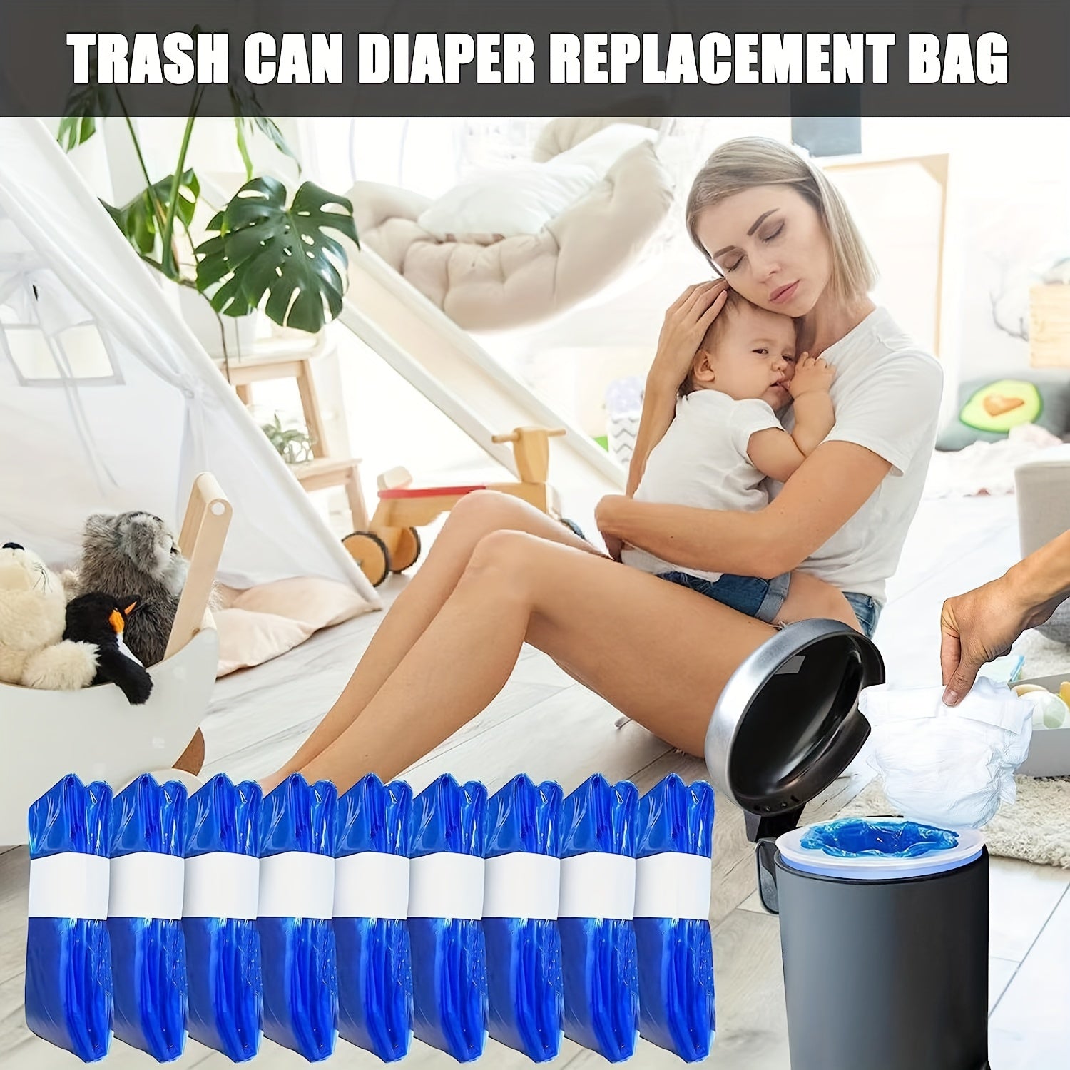 Diaper Disposal System Anti-Odor Garbage Bags 44.96cm Replacement for Baby Diaper Pail