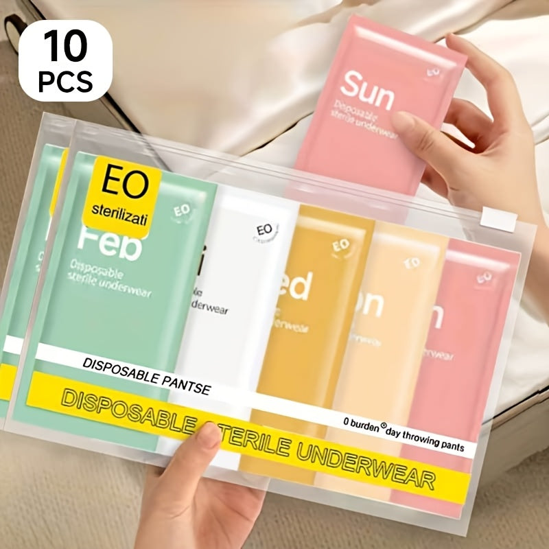 Women's Disposable Underwear Pack of 10 for Travel and Postpartum