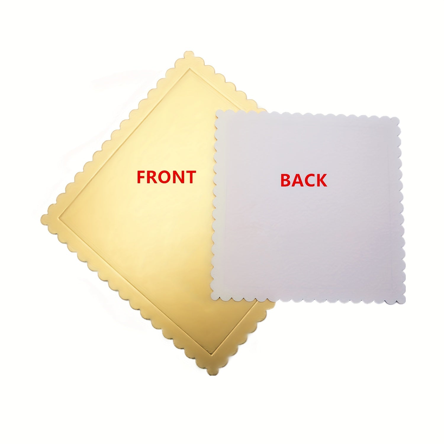 Set of 10 Gold Scallop Edge Cake Boards Aluminum Base Stand for Weddings and Birthdays