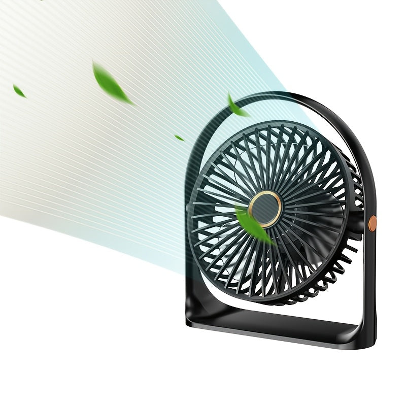 USB zaryadlash bilan portativ stol ventilyatori - turli xil va sozlanadigan 5 tezlik rejimlari, uy, ofis, yotoqxona, oshxona va o'qish uchun qulay havo oqimi - mukammal portativ va qulay
