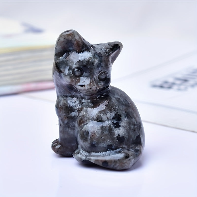 Фигурка кошки из натурального кристалла для карманов и комнат, подарок