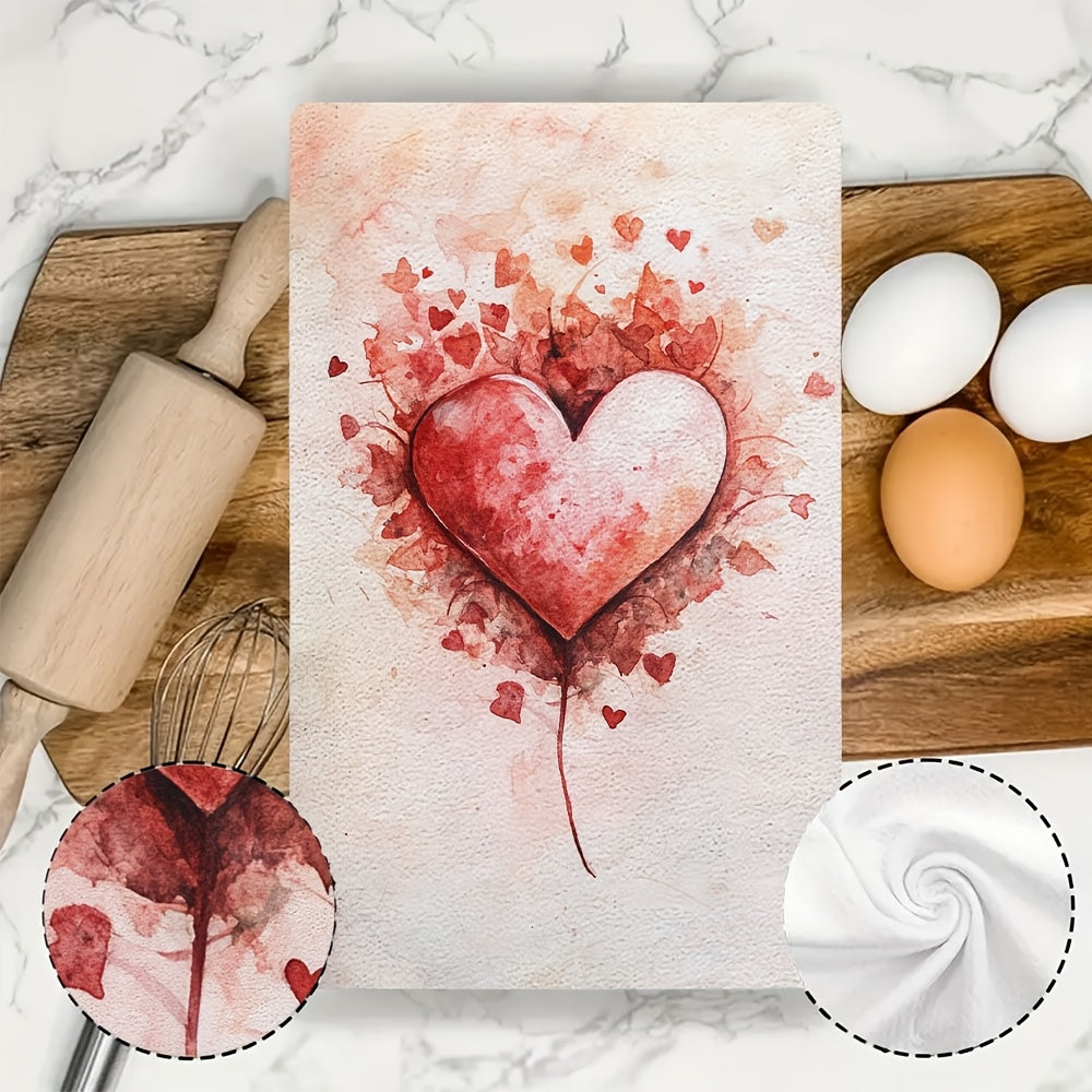 Valentine's Day Kitchen Towels 16x24 Inches Soft Absorbent Dish Hand Towels