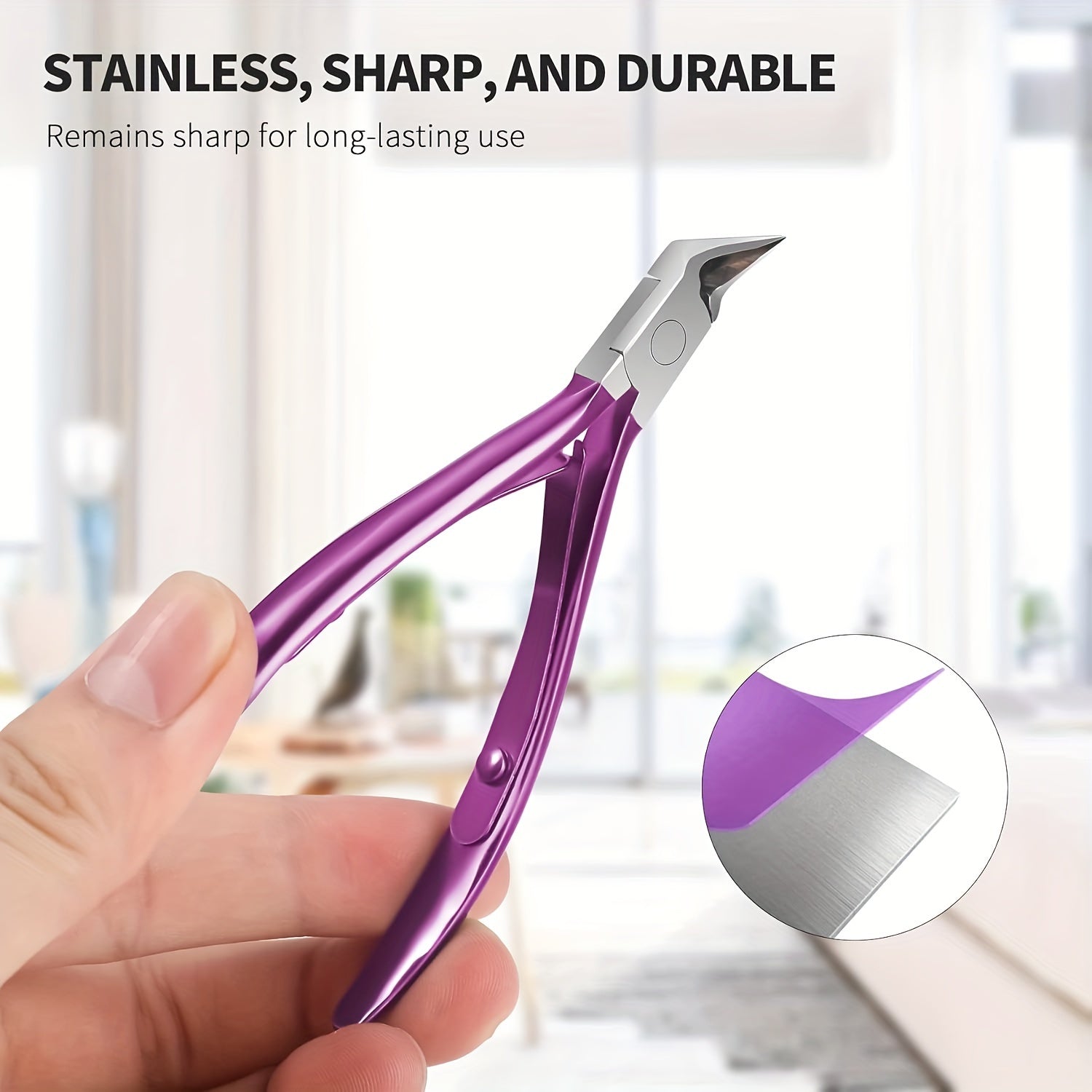 Stainless Steel Ingrown Toenail Tool with Sharp Pointed Tip Wide Jaw Podiatry Nail Clipper