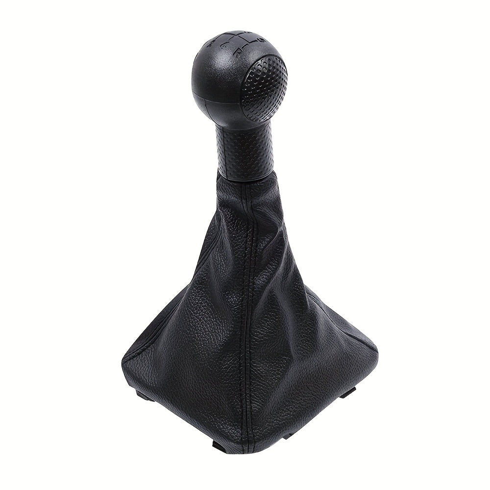 Universal PU Leather Gear Shift Knob for Cars 5 Speed Manual Black Textured