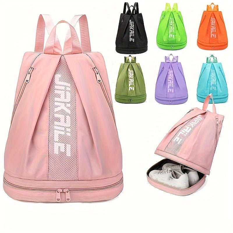 Waterproof Polyester Backpack with Adjustable Straps and Shoe Compartment for Sports Travel and Outdoor Activities