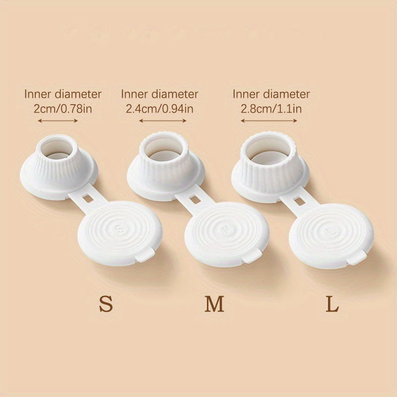 3pcs Leak-Proof Inverted Bottle Caps with Golden Accents for Shampoo and Detergent Bottles